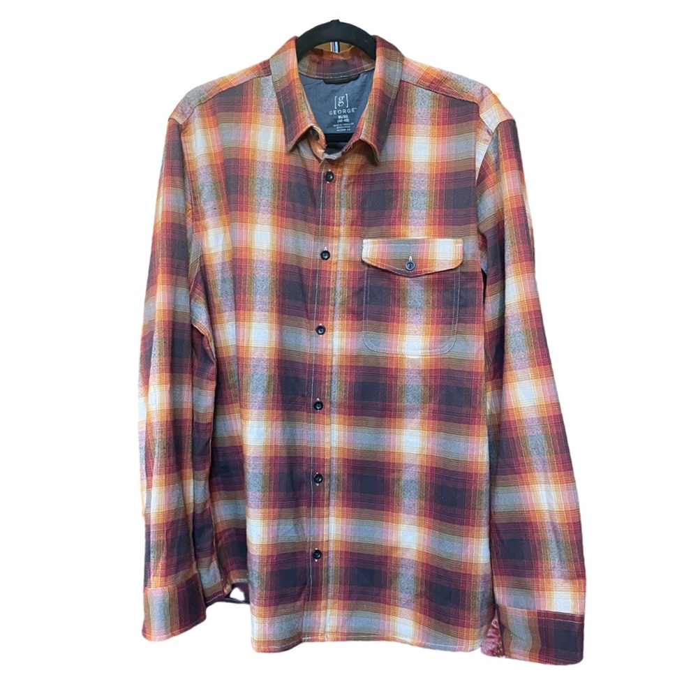 Fall flannel, perfect orange, red and brown colors!